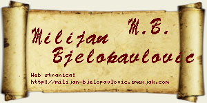 Milijan Bjelopavlović vizit kartica